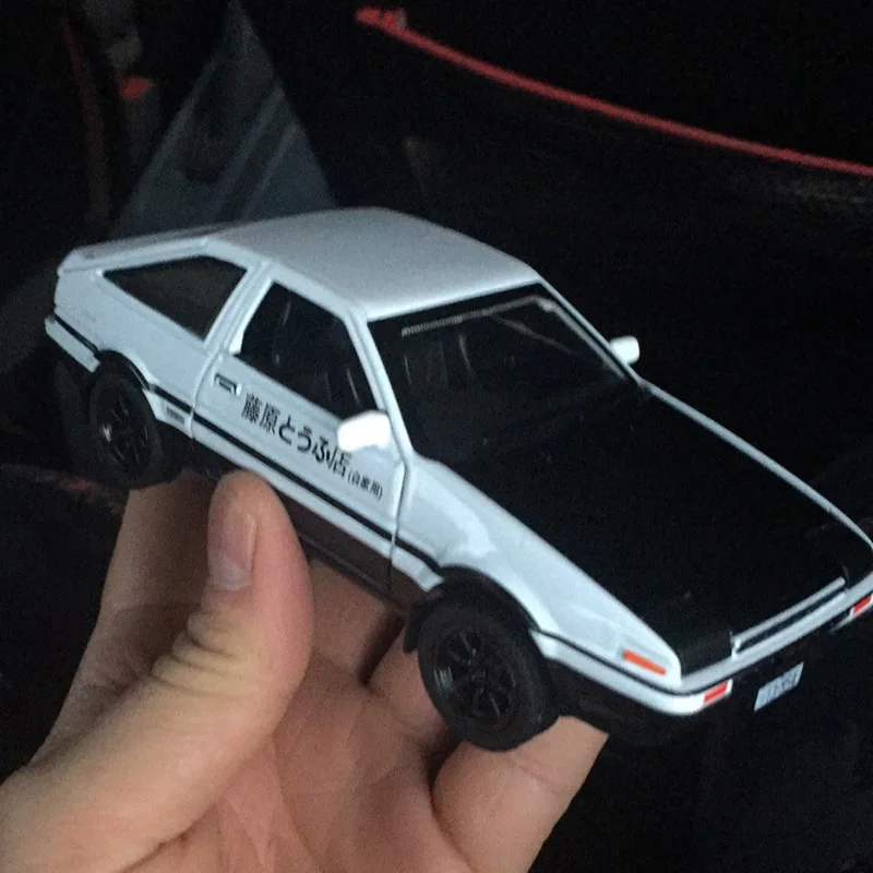 Initial D AE86 Alloy Metal Diecast Cars Model Inital Toy Car Vehicles RX7 Pull Back 1:28 Light For Children Boy Toys
