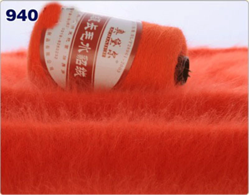 140g/ball Knitting yarn Long wool Mink cashmere line Machine weaving hand-woven medium thickness Mink cashmere wool yarn QW054 - Цвет: 940