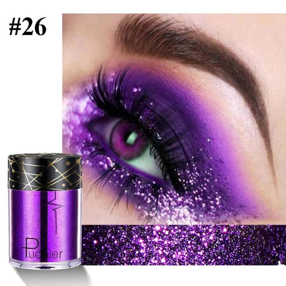 Pudaier бренд блеск Eyeshadow металлик пигмент Сияющие Косметика 3D глаз Губы Макияж