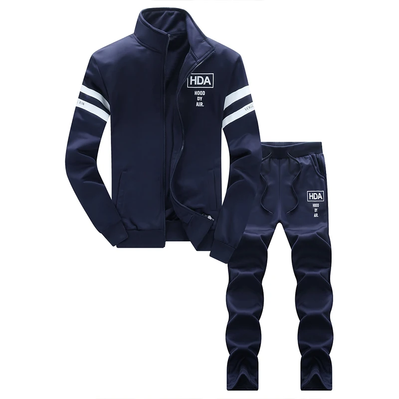 

Men's Sports Set 2Pcs Stand Collar Zipper Fashionable Casual Set New Sportswear Autumn Suit Clothes Tracksuits Male