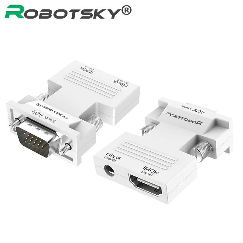 1080P HDMI to VGA Converter with Audio Adapter Female to Male Signal HDMI-VGA Audio Transmission Adapter for HDTV Projector цена 1080P HDMI to VGA Converter with Audio Adapter Female to Male Signal HDMI-VGA Audio Transmission Adapter for HDTV Projector цены онлайн