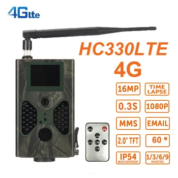 

16MP Photo Traps 4G GSM MMS Hunting Camerera Wildlife HC330LTE Night Vision PIR Game Trail Camera Wild Cameras Trap