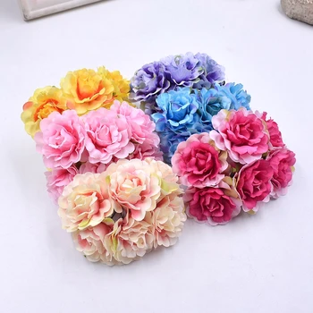 

6pcs/Bouquet Artificial Flowers Peony home Wedding bridal Dais Diy Decoration Handmade Gift Craft Wreath silk party scrapbooking