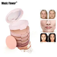 Профессиональная 5 в 1 зеркальная косметическая пудра для лица натуральные минеральные основы долговечная пудра затенение модная косметика