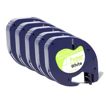 PUTY 5 шт. 12 мм совместимый Dymo LetraTag 12 мм лента для маркировки 91200 для принтер для этикеток dymo чайник LetraTag плюс LT100H LetraTag QX50