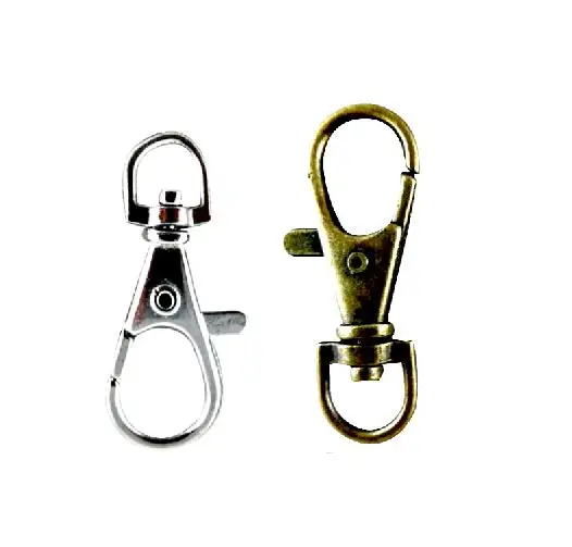 

20Pcs Gold Silver Bronze Swivel Lobster Clasp Clips Key Hook Keychain Split Key Ring Findings Clasps For Keychains Making 32mm