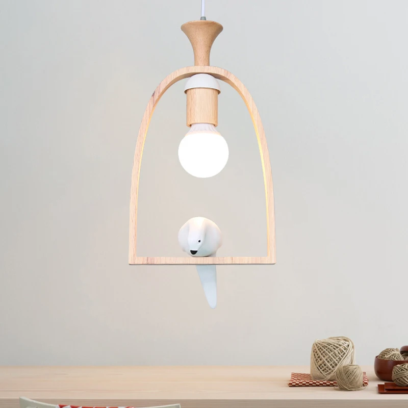 

Europe resin bird wood pendant lamp personality creative warm romantic logs pendant light courtyard balcony restaurant lamp