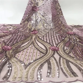

Tollola Sequins and Beads Guipure French Lace Fabrics African Embroidery Tulle Lace Fabric For Dress Nigerian Tulle Lace Fabrics