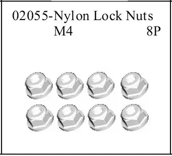 

HSP part 02055 Nylon lock nuts m4 *8P For Hispeed 1/16th RC Car 94182 /94183 /94185 /94186 /94187