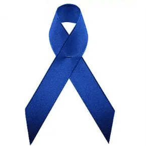 dark blue awareness ribbon bow