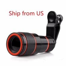 Американский корабль 8x зум Оптический Телефон телескоп портативный мобильный телефон длиннофокусный объектив и зажим для IPhone7 Samsung HTC Huawei