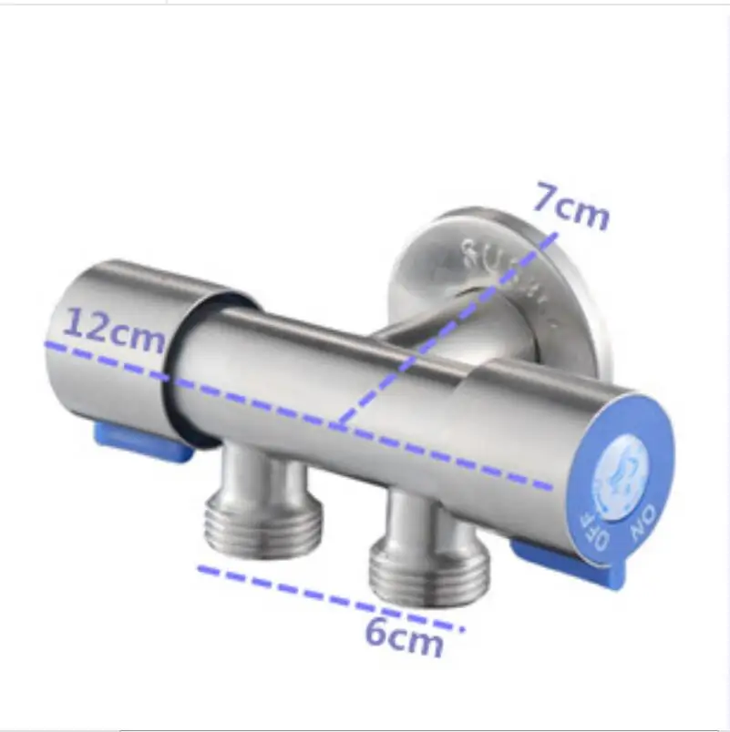 304 Трехходовой угловой клапан из нержавеющей стали, один в два из двух двойных переключателей, переключатель для водопровода, многофункциональный угловой клапан