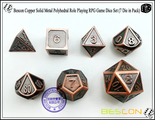 Estilo de Cobre Jogo de Dados Bescon Novo Sólido Metal Polyhedral d & Dice Conjunto 7 Cobre Rpg Role Playing Peças D4-d20 4 Brinquedos e hobbies