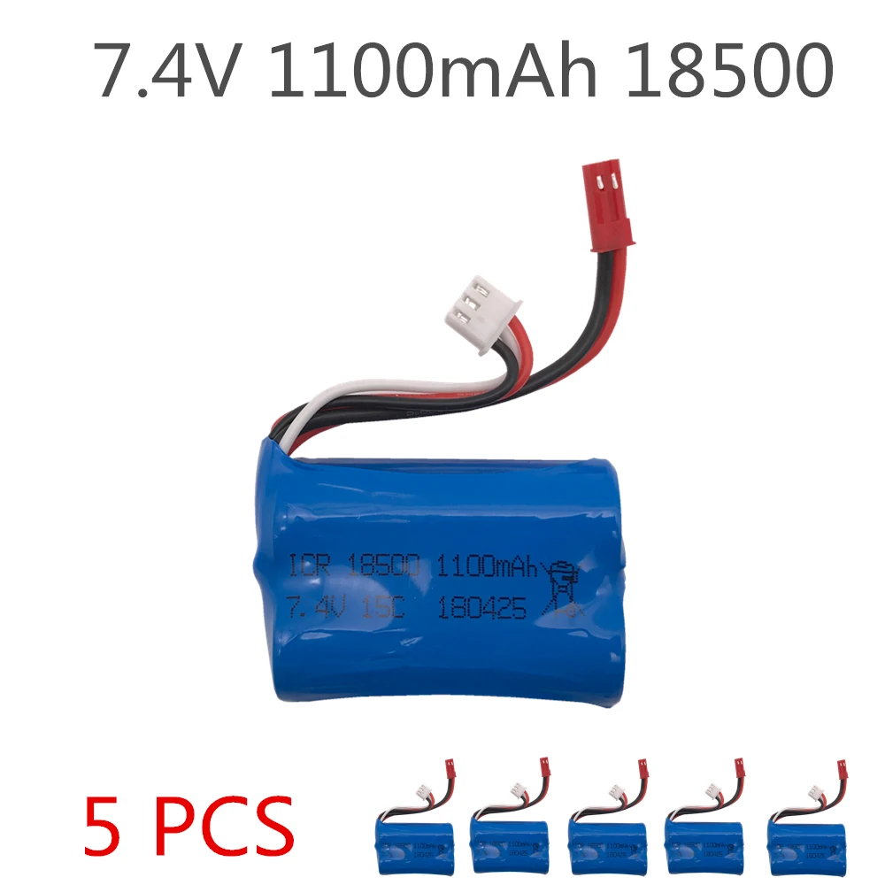 

5PCS 7.4V 1100mAH 18500 15C Lipo Battery For MJX T10 T11 T34 HQ 827 871 Remote control helicopter battery 7.4 V 1100 mAH battery