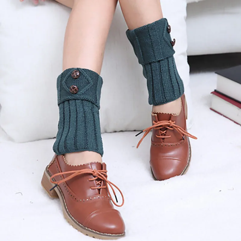 Adofeeno/Новые модные женские гетры, женские носки под ботинки, манжеты с пуговицами, вязаные носки, гетры