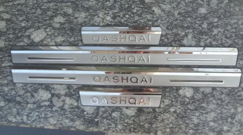 Накладка на порог автомобильной двери для 2007 2013 Nissan Qashqai J10 + 2 нержавеющая сталь.