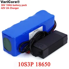 VariCore 36 V 10000 mAh 500 W высокомощный 42 V 18650 литиевый аккумулятор для мотоцикла Электрический автомобильный велосипед Скутер с BMS + 2A зарядное устройство