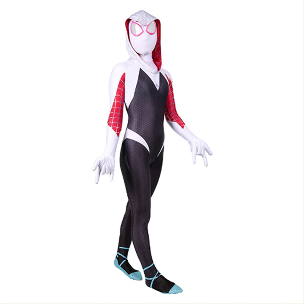 Человек-паук: в стихах-пауках Гвен Стейси Косплей параллельная вселенная Человек-паук комбинезон для детей косплей костюм