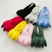 Hot Candy Color Funny Animal Paw Slippers Cute Monster Claw Slippers Cartoon Slipper Warm Soft Plush Winter Indoor Shoes