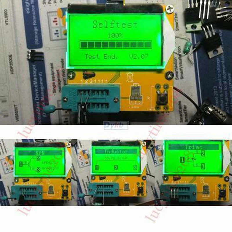 Многофункциональный тестер транзисторов DYKB LC T3 ESR SCR LCR MOS PNP 12864 LCD|Запасные части| |