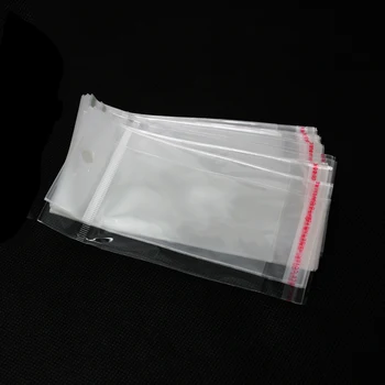 

5cm*10.5cm Clear Self-adhesive Seal Plastic Bags OPP Poly Storage Bags Retail Packaging Bag W/ Hang Hole Wholesale 100Pcs/Lot