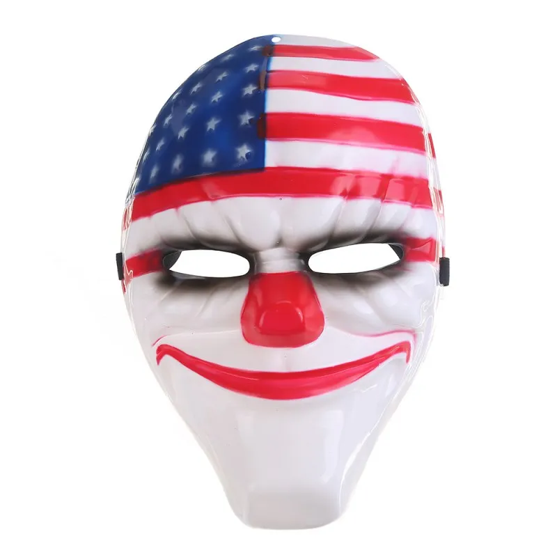 Вечерние Маски,, ПВХ страшная маска клоуна Payday, маска для Хэллоуина, тушь для вечеринок, карнавал - Цвет: 1