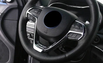 

ABS CAR Steering Wheel Buttons Decoration Cover Trim Interior Accessories Trims 1PCS For Jeep Grand Cherokee 2014-2018