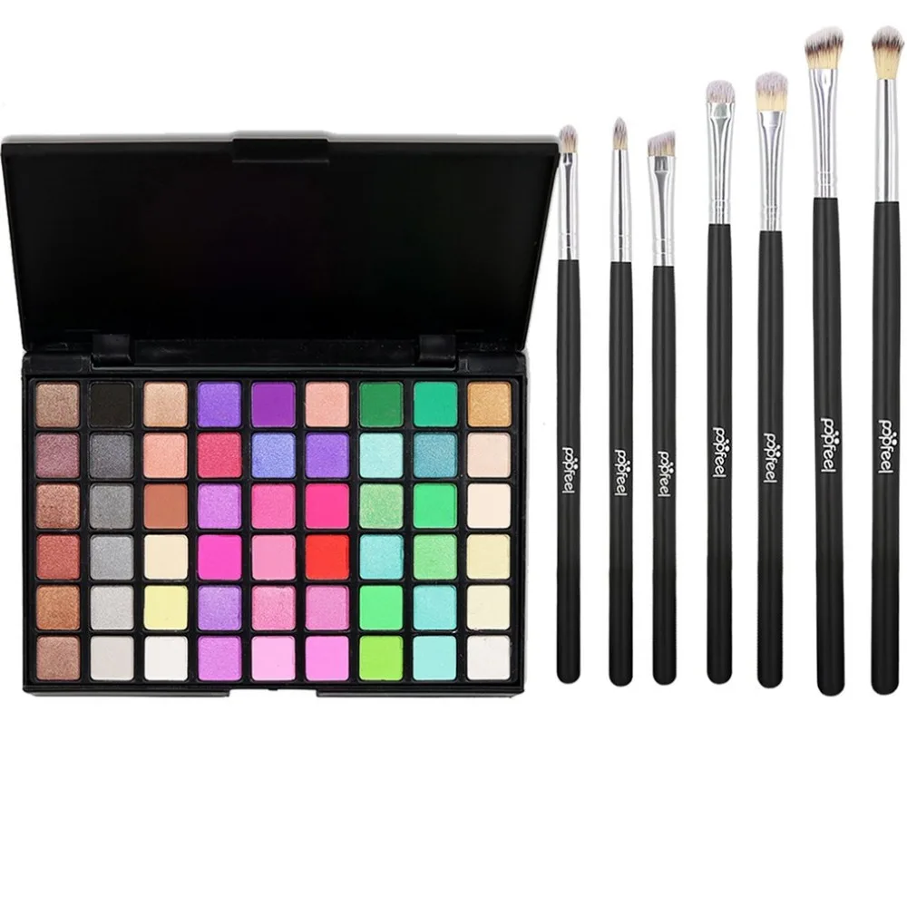 

54 Makeup Eyeshadow Palette Natural Nude Matte Shimmer Glitter Multi-Color Eye Shadow 7 Eye Shadow Brush Set