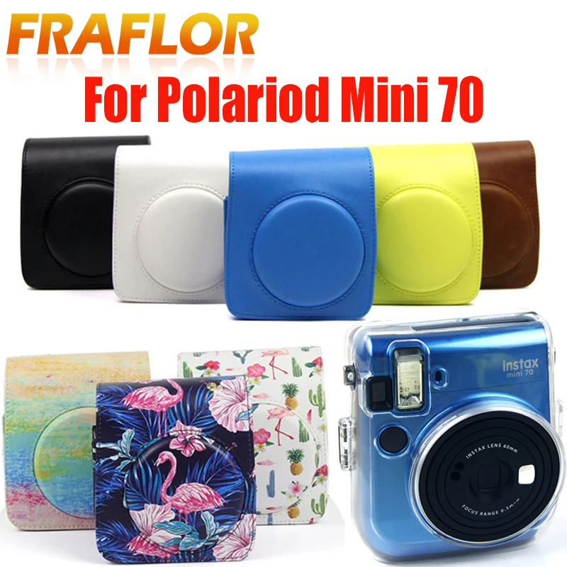 Fuji Instax Mini 70 PU Leather/Crystal Clear Soft Shoulder Bag Protective Case Cover Sheath Pouch with Strap - AliExpress