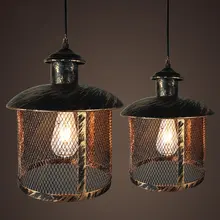Современный подвесной светильник, черная железная подвесная клетка, винтажная Светодиодная лампа, лампа E27, промышленный Лофт, Ретро стиль, столовая, ресторан, барная стойка