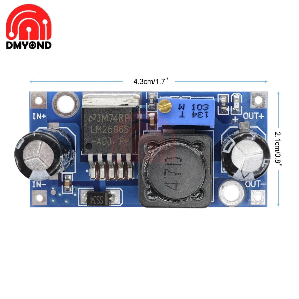 DC-DC 3A понижающий преобразователь Сыходзь Модуль LM2596 Питание 4 V-35 V 1,23 V-30 V 150 кГц Регулируемый Напряжение трансформатор регулятор