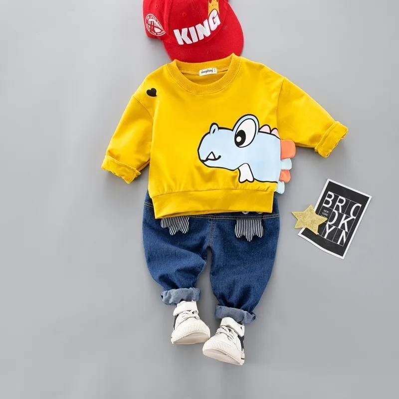  New Hot Toddler Children Clothes Suits Spring Antumn Baby Girls Boys Clothing Cartoon Kids T Shirt 