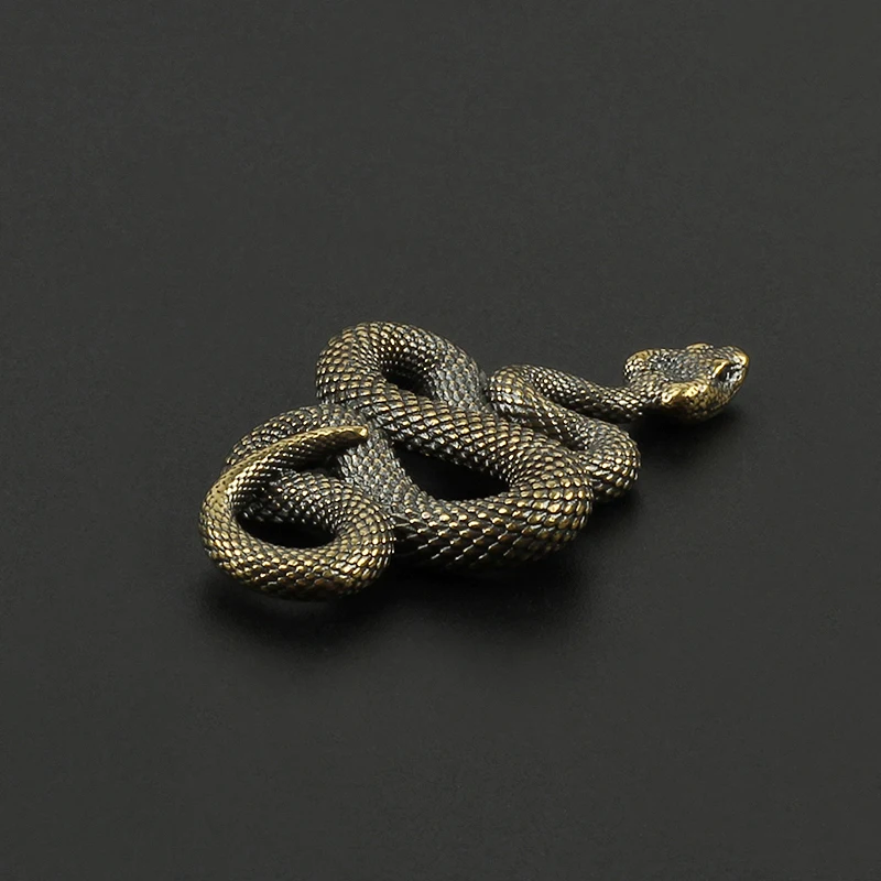 Brass Snake Key Ring Boa Key chain Outdoor Small Accessories DIY White Snake Car Hanging