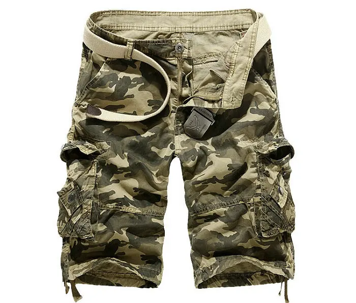 Летние хлопковые камуфляжные шорты Карго, мужские повседневные облегающие камуфляжные шорты s, военные мужские шорты-бермуды