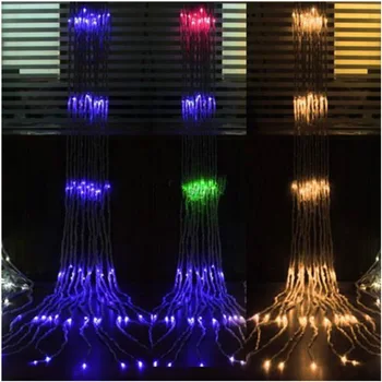 

3m*3m 320LEDS Christmas waterfall curtain lights 220V drop water garland lights outdoor for Wedding Bar holiday decoration
