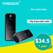 YONGSUN Mini Professional Walkie Talkie 0.5W UHF 400-480MHz PTT Portable Ultra-Slim Two Way Radio Interphone With Headset 2PCS