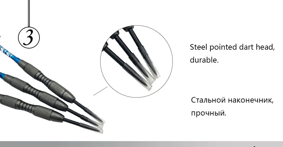 Easytoday 3Pcsset Professional Steel Tip Darts Standard Hard Type Tungsten Darts Set Aluminum Blue Shafts Darts Flights Games (3)