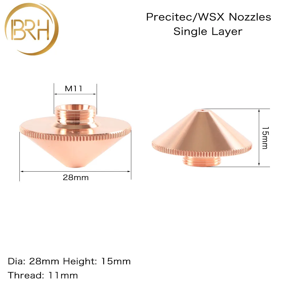 BRH режущих головок Precitec WSX Лазерная насадка одиночный/двойной Слои Dia.28mm H15 M11 Калибр 0,8-5,0 мм IPG/Highyag/Precitec лазер режущая головка