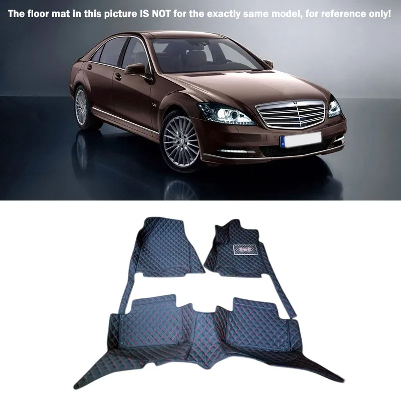 10-13 для Mercedes-Benz S Class W221 2010-2013 Аксессуары для стайлинга автомобилей интерьерные кожаные ковры покрытие для ног автомобиля коврик для пола