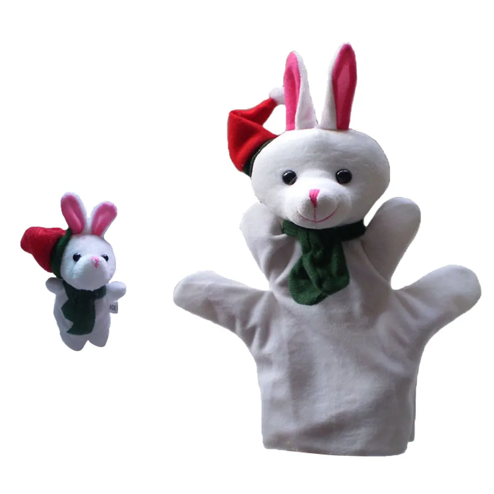Комплект из 2 предметов, мягкие животных ручной пальчиковая кукла младенец малыш ребенок плюшевые мягкие игрушки кукольный театр Реквизит