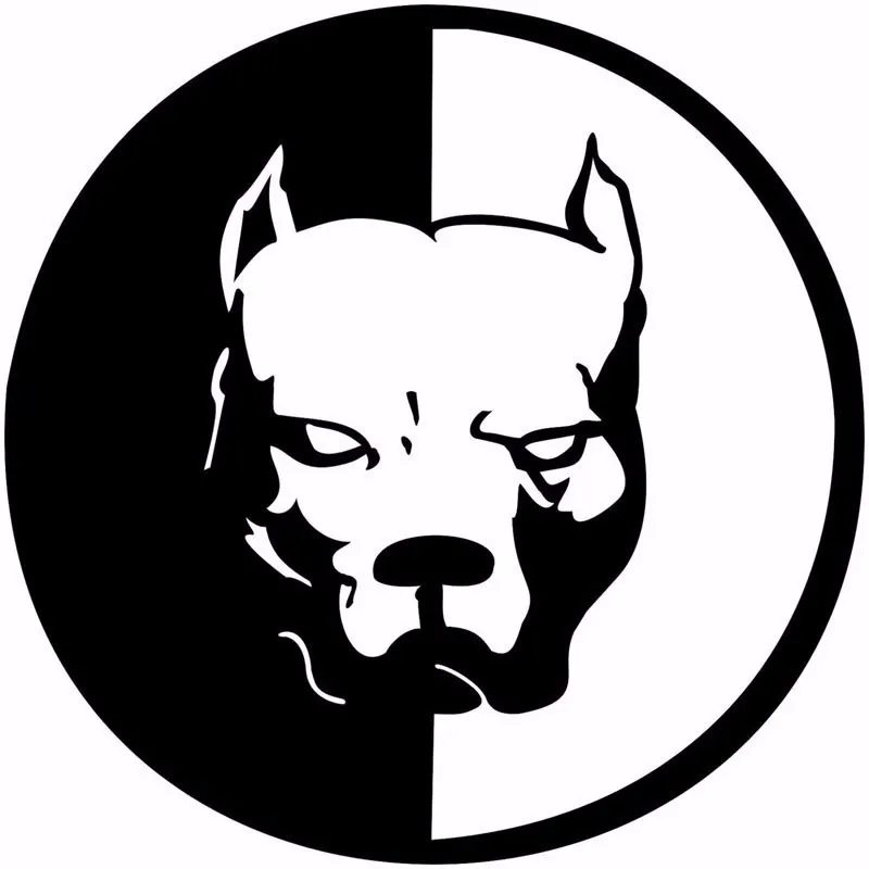 Забавная 3d наклейка PITBULL Dog 2 половина цены 18 см * автомобильные аксессуары