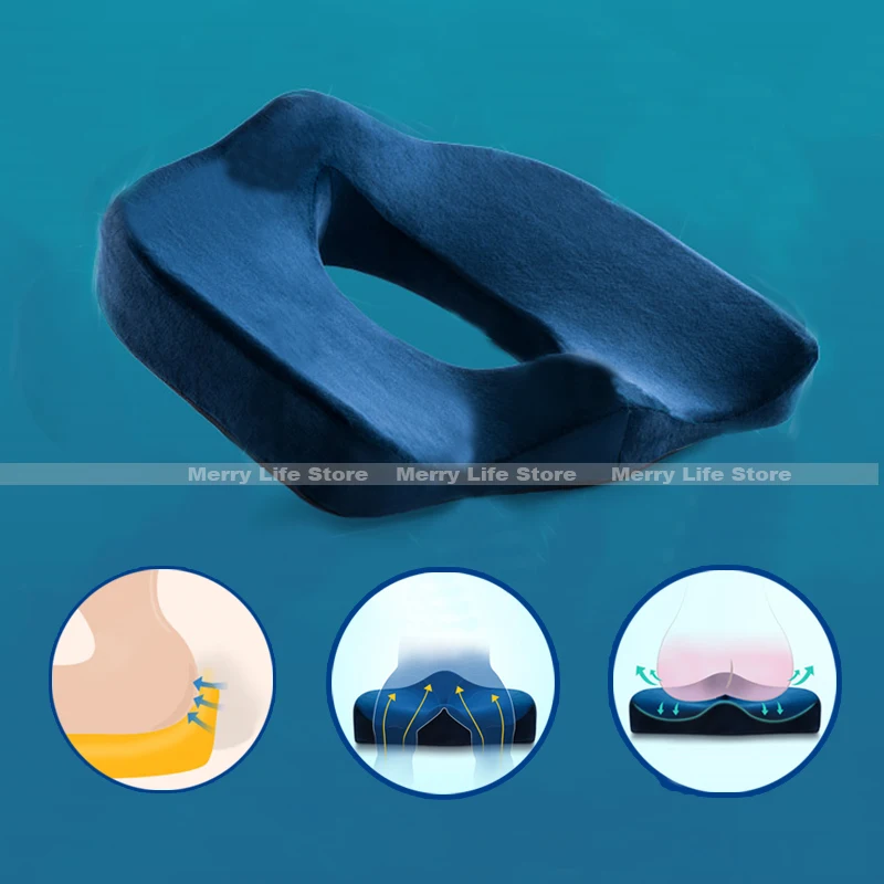 

Coccyx Orthopedic Memory Foam Seat Cushion Chair Wheelchair for Hemorrhoids Donut Hemorrhoid Pillow Cushion Tailbone Hip shaping