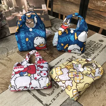 

2019 New Cartoon kt Foldable Shopping Bags Reusable Folding Grocery Nylon eco tote Bag