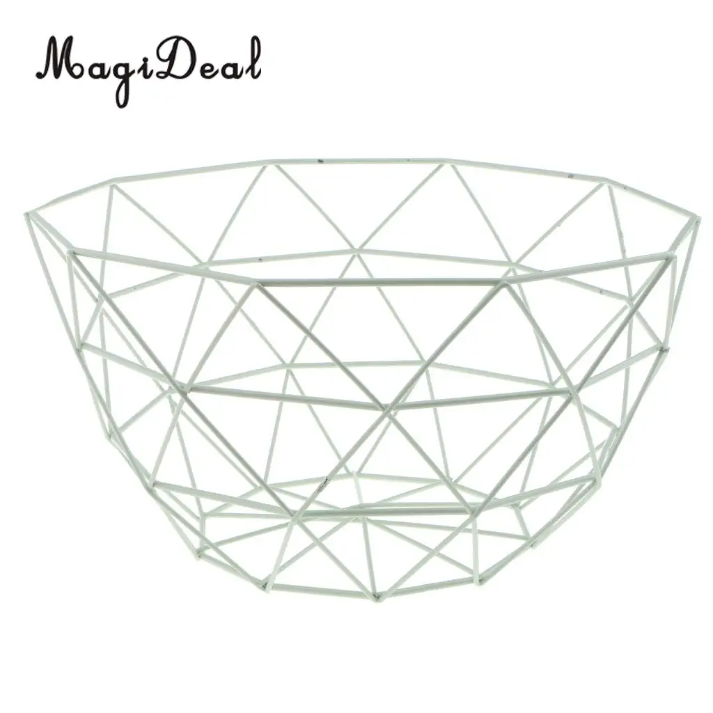 MagiDeal Iron Wire Fruit Basket Bowl Food Serving Basket Candy Biscuit Snack Holder, Apples Orange Bananas Basket
