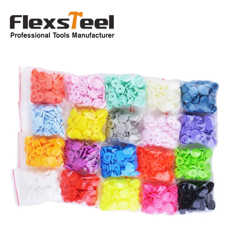 

300sets 20 Colors Mixed T5 12mm Fastener Kam Plastic Resin Snap Buttons Kit DIY Sewing Fabric Craft Tools