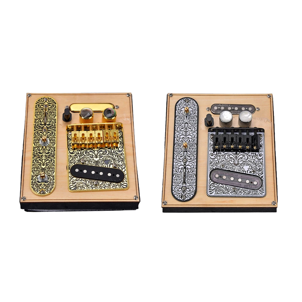 Tooyful 3 Way Prewired Control Plate Bridge Volume Tone Knobs for Telecaster Musical Instrument Parts Replacement Accessories