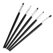 5 шт акриловый УФ гель черный дизайн ногтей набор лайнер живопись пунктирная ручка, кисть строитель для акрила Размер 2#4#6#8#10