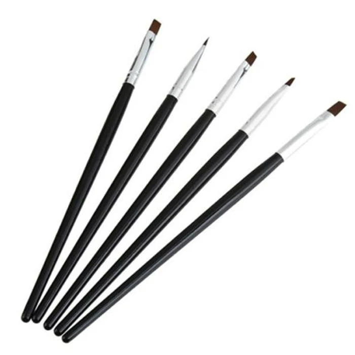 

5pcs Acrylic UV GEL Black Nail Art Design Set Liner Painting Dotting Brush Pen Builder for Acrylic Size 2# 4# 6# 8# 10#