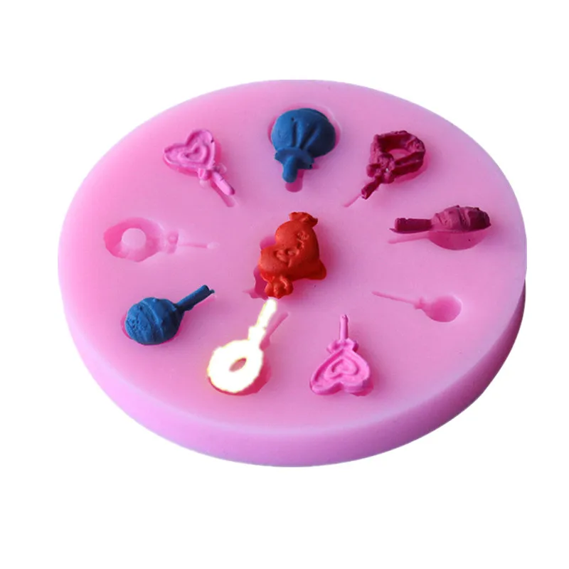 

Silicone 3D Fondant Lollipop Mould Bow Chocolate Cake Decorating Mold Baking Tools