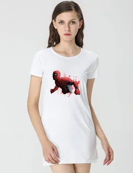 

spiderman Women's Home Clothes White Nightgowns Nightdress Evening Dressing Gown Sleepshirts Sleepwear Bathrobe